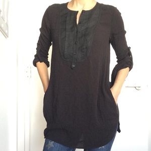 Vince Black Linen tunic shirt